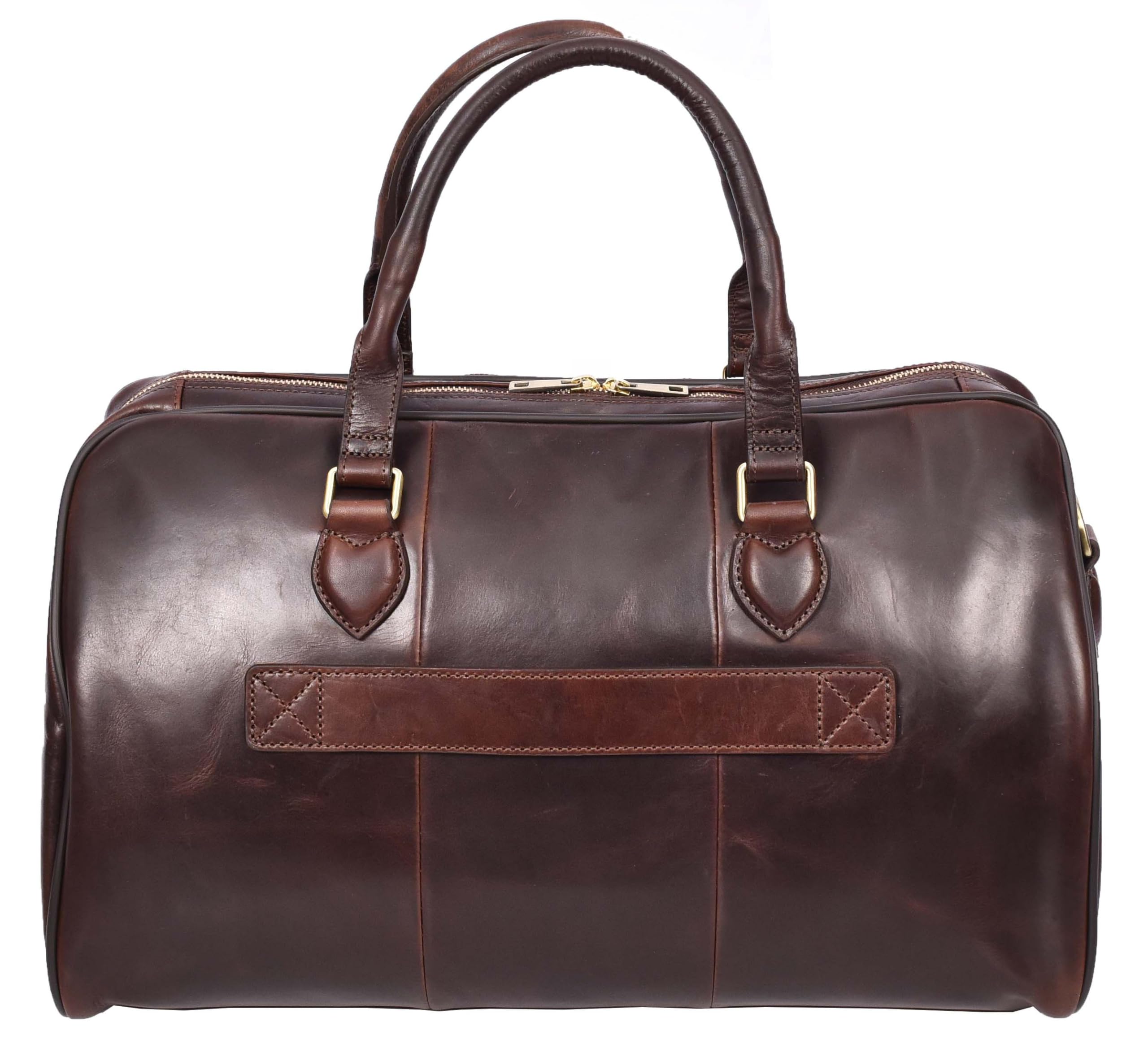 Bolsa de lona de cuero de primera calidad, tamaño A47, Brown, L, Bolsa de viaje