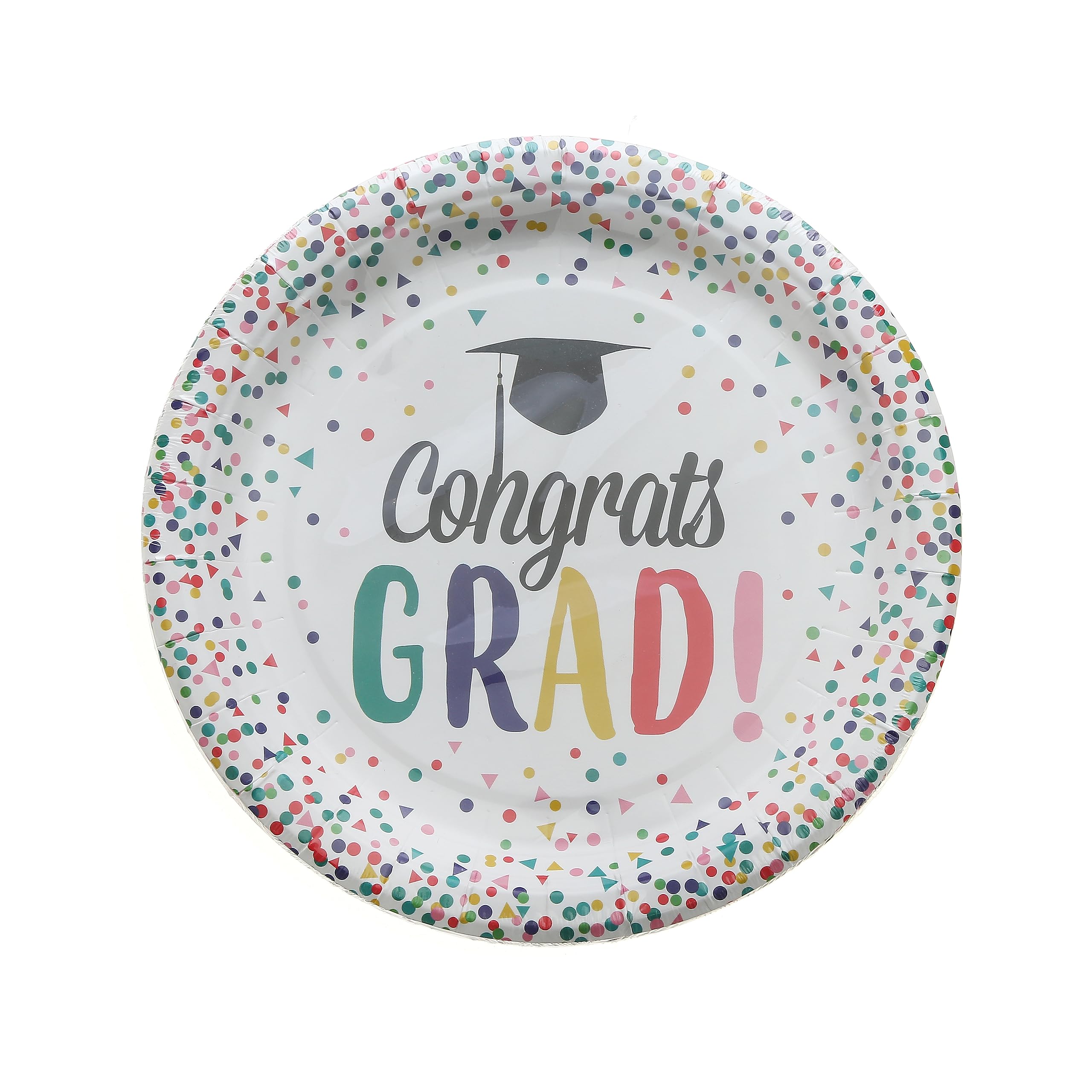 Goldedge 9-Inch GRADUATION Party Plates (Pack of 10) Ideal for Party, Celebration, Decoration, Theme, Graduation