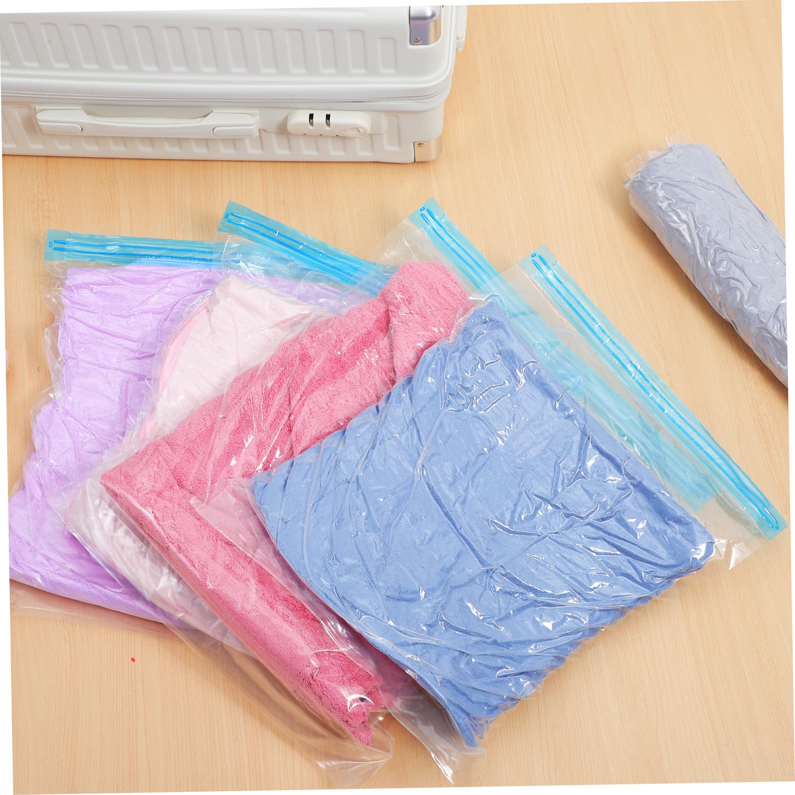Bolsas De Compresión Al Vacío Para Viaje 35x50 y 40x50 Cm, Material Resistente Pa, Bolsas Enrollables Para Almacenamiento De Ropa, Hogar y Equipaje, Pack De 12 Unidades