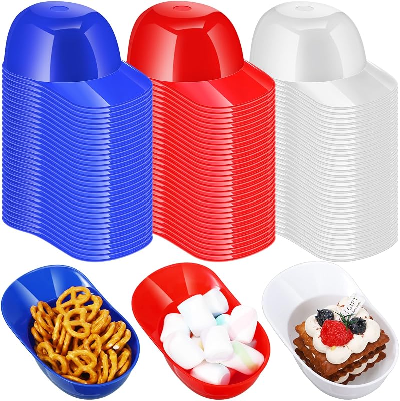 Roshtia Cuencos para helado con casco de béisbol a granel, mini gorras de béisbol de plástico de 8 onzas, cuencos para refrigerios de postre, vasos desechables para casco para suministros de fiesta de cumpleaños de béisbol, rojo, azul y blanco (180 piezas)