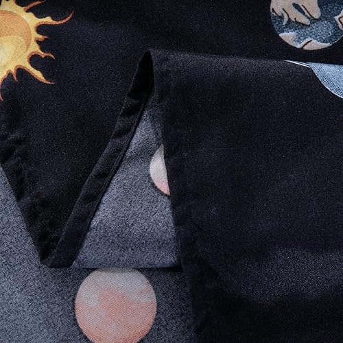 Miniatura 8 de Sábanas de tamaño matrimonial para niños  Planet Solar System Sábanas azul marino, ropa de cama de microfibra cepillada súper suave de fácil cuidado