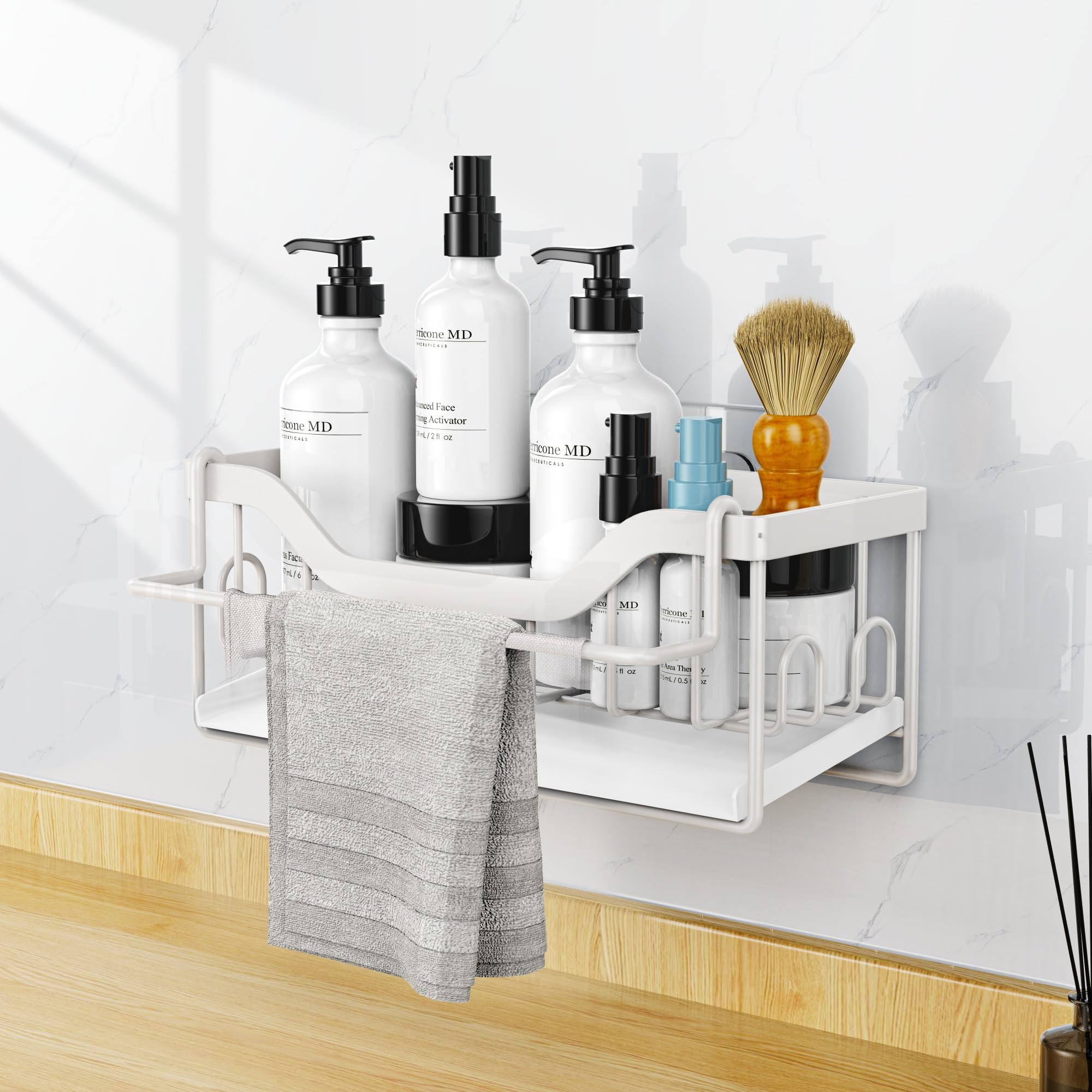 Organizer Lavello Cucina Con Porta Spugne - Senza Foratura, Con Vassoio Gocciolamento E Porta Asciugamani - Foto 11