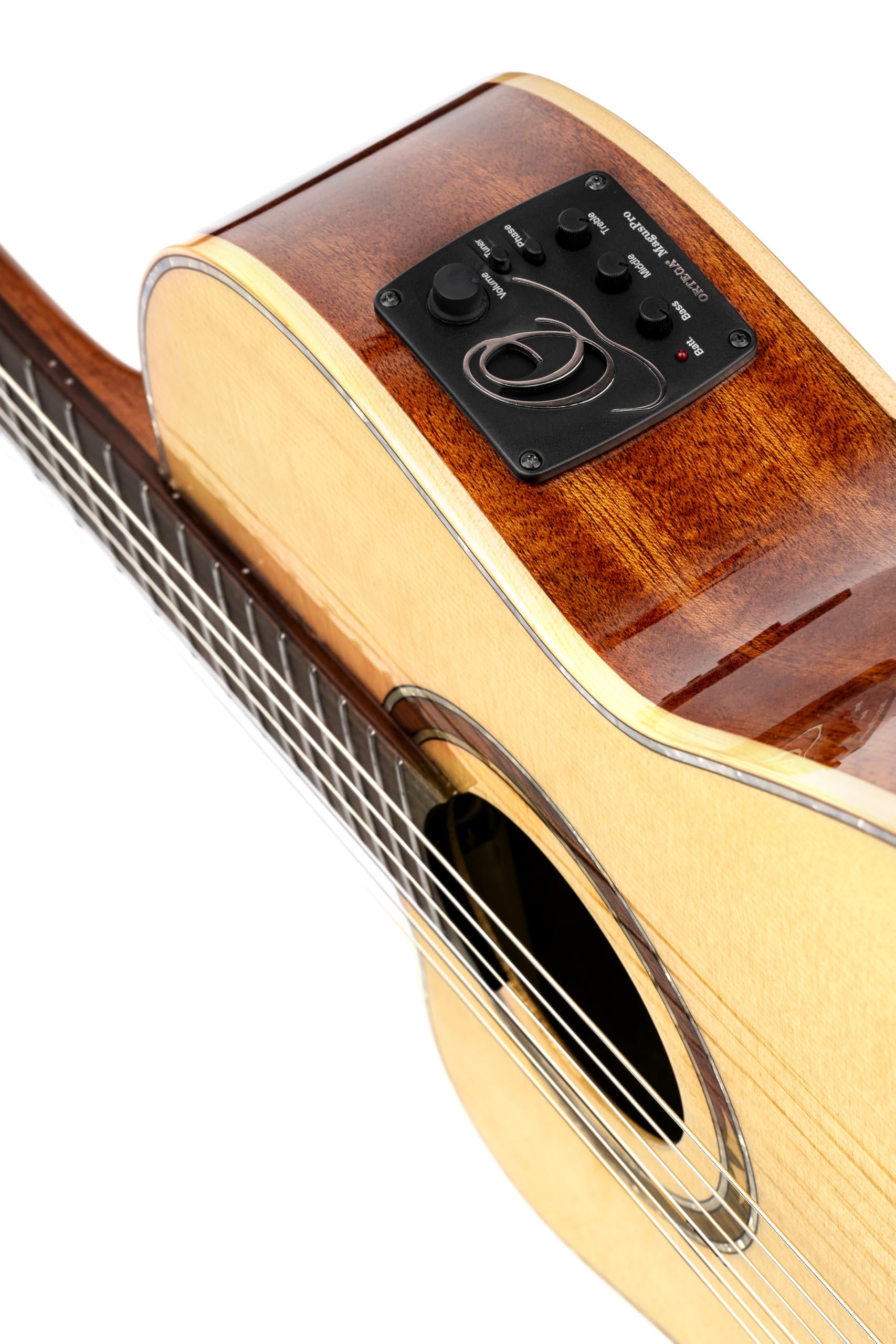 ORTEGA Performer Series RCE138-T4-L - Guitarra de concierto, 4/4, cuello estrecho, cuerpo fino, incluye funda, color natural