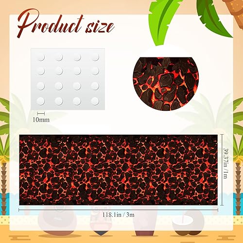 Miniatura 2 de Pinkunn Mantel de plástico de 24 pulgadas x 10 pies para decoración de fiesta de carbón caliente con temática de lava, mantel de mesa para volcán de