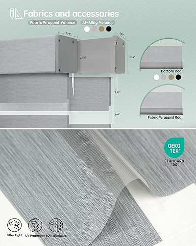 Miniatura 48 de Persianas de cebra motorizadas Yoolax compatibles con Alexa, persianas motorizadas con control remoto, persianas eléctricas inteligentes automáticas