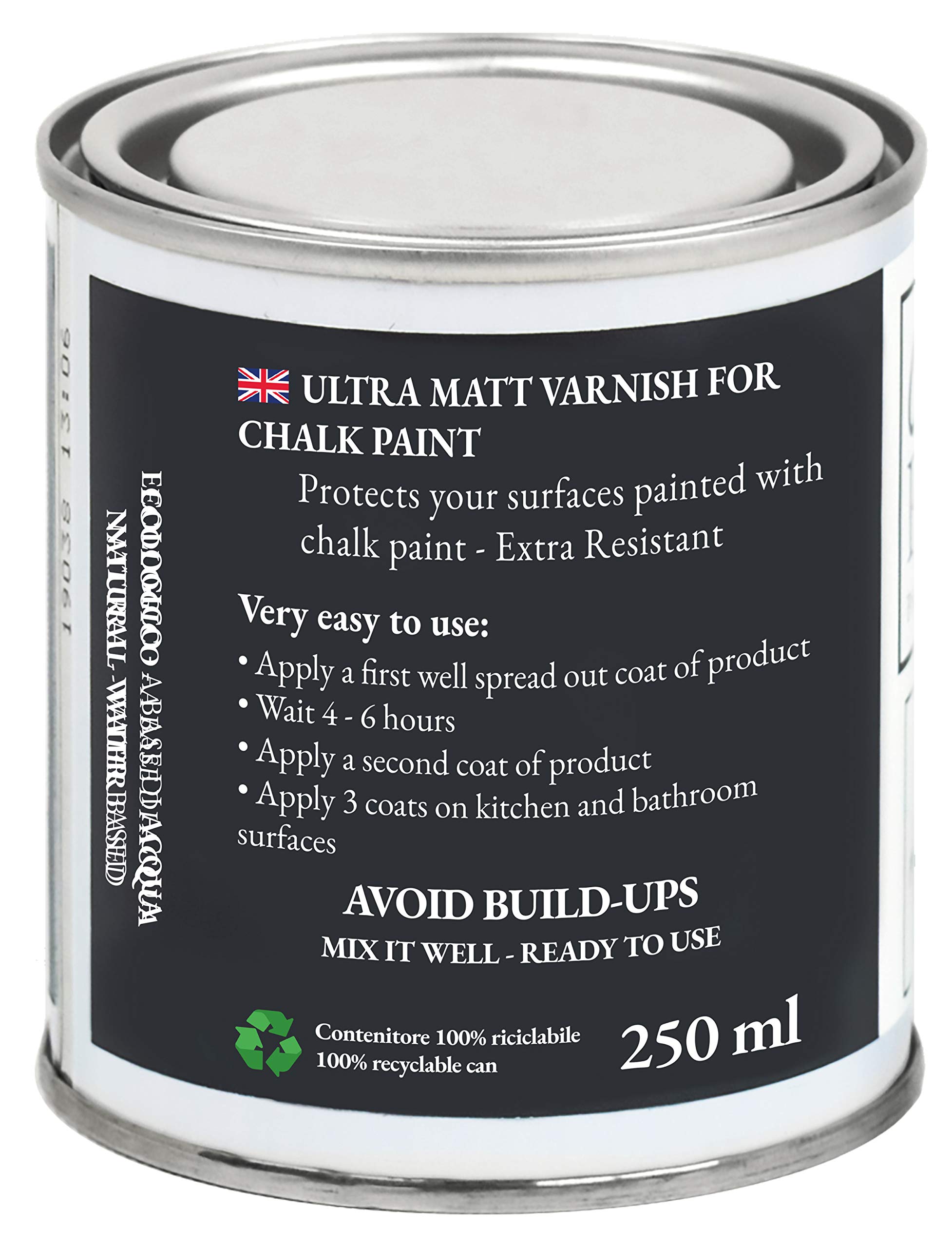 FINITURA per Chalk Paint FINISH PROTETTIVO TRASPARENTE OPACO Extra Resistente - Proteggi il tuo lavoro (250 ml)