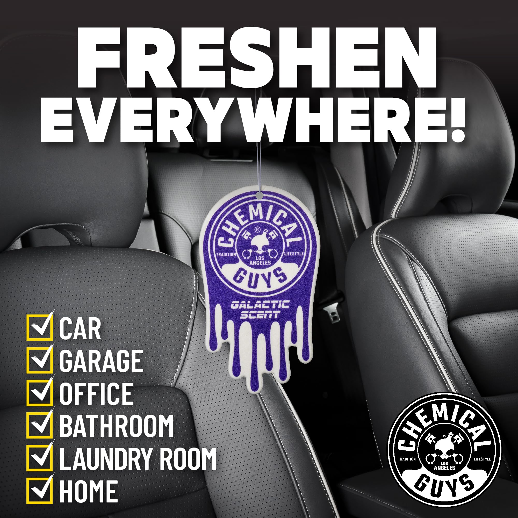 Chemical Guys Hanging Air Freshener Galactic Scent 12 Pack Great for Cars Trucks SUVs RVs Home Garage Workspace — view 5