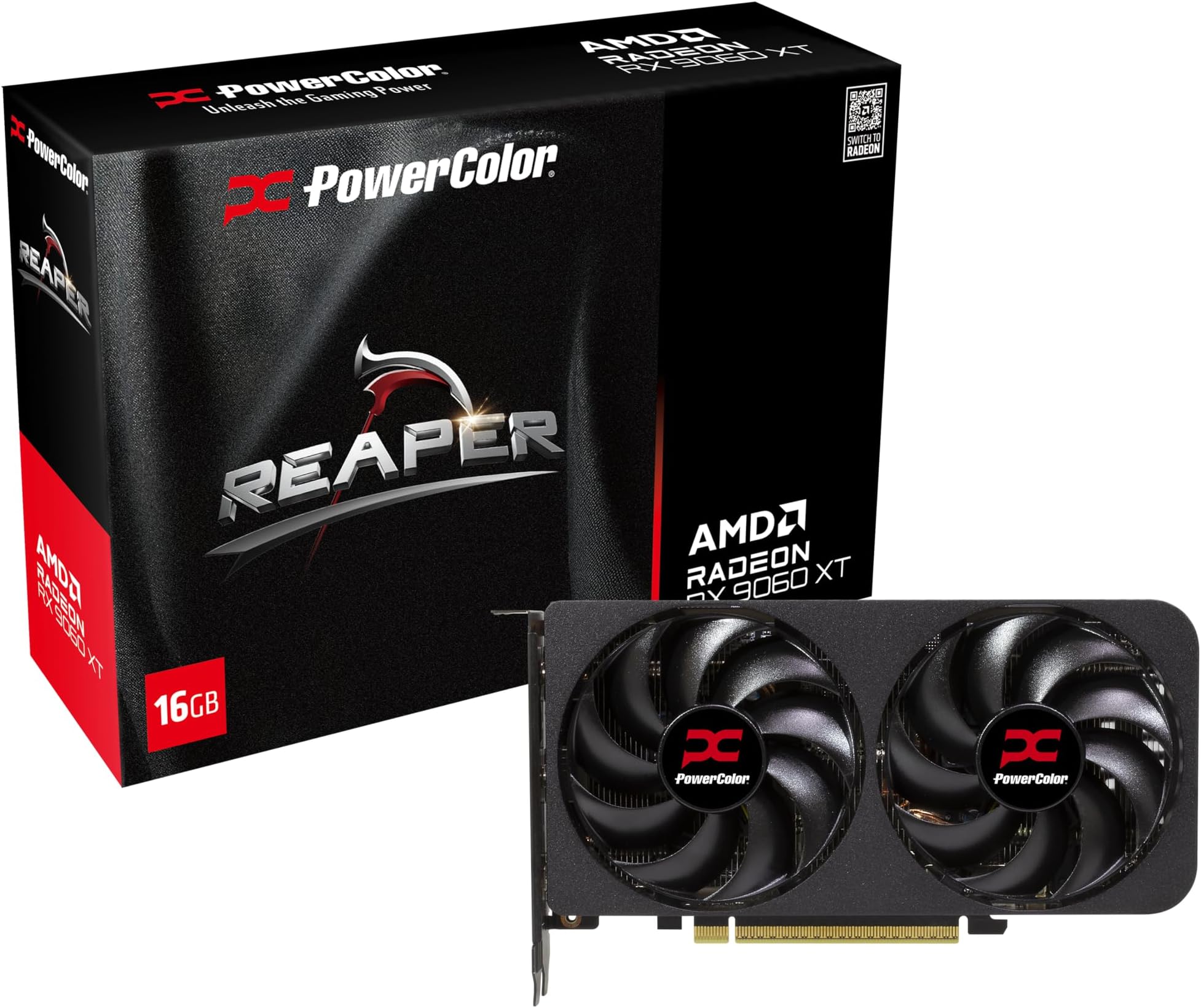 Powercolor Radeon RX 9060 XT Reaper 16GB GDDR6 Graphics Card: image 1 of 5