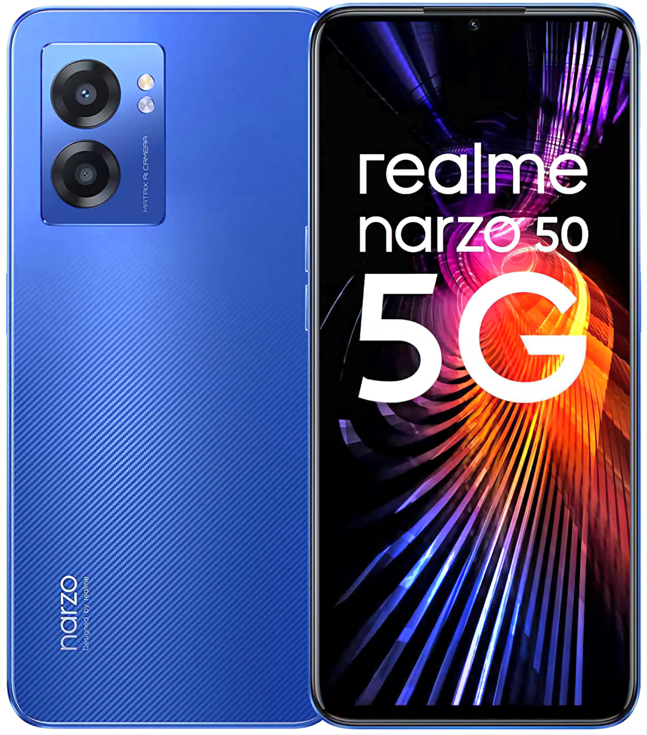realme Narzo 50 5G (Hyper Blue, 4GB RAM, 64GB Storage) | 90Hz Ultra Smooth Display | 33W Dart Charge | Mediatek Dimensity 810 5G Powerful Gaming Processor | 48MP + 2MP | 8MP Front Camera