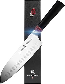 TUO Santoku Knife 7 inch - Japanese Santoku Chef Knives Asian Kitchen Cooking Knife with Hollow Ground - AUS-8 HC Steel & ...