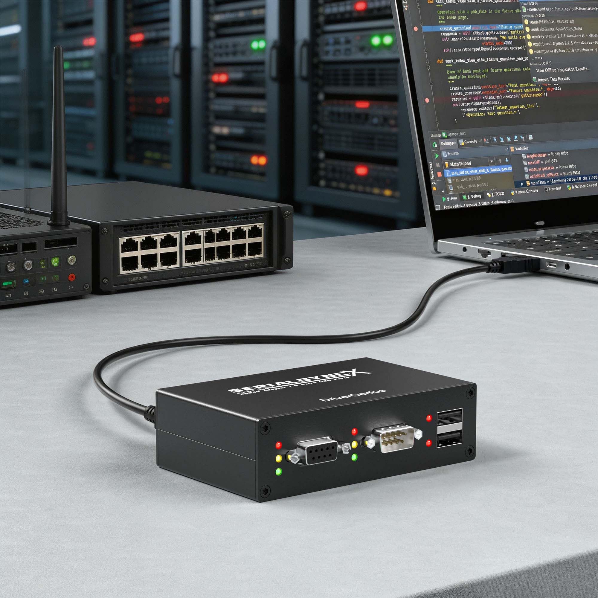 DriverGenius SerialSyncX USB auf Dual RS232 DB9 Seriell Adapter mit 2X USB