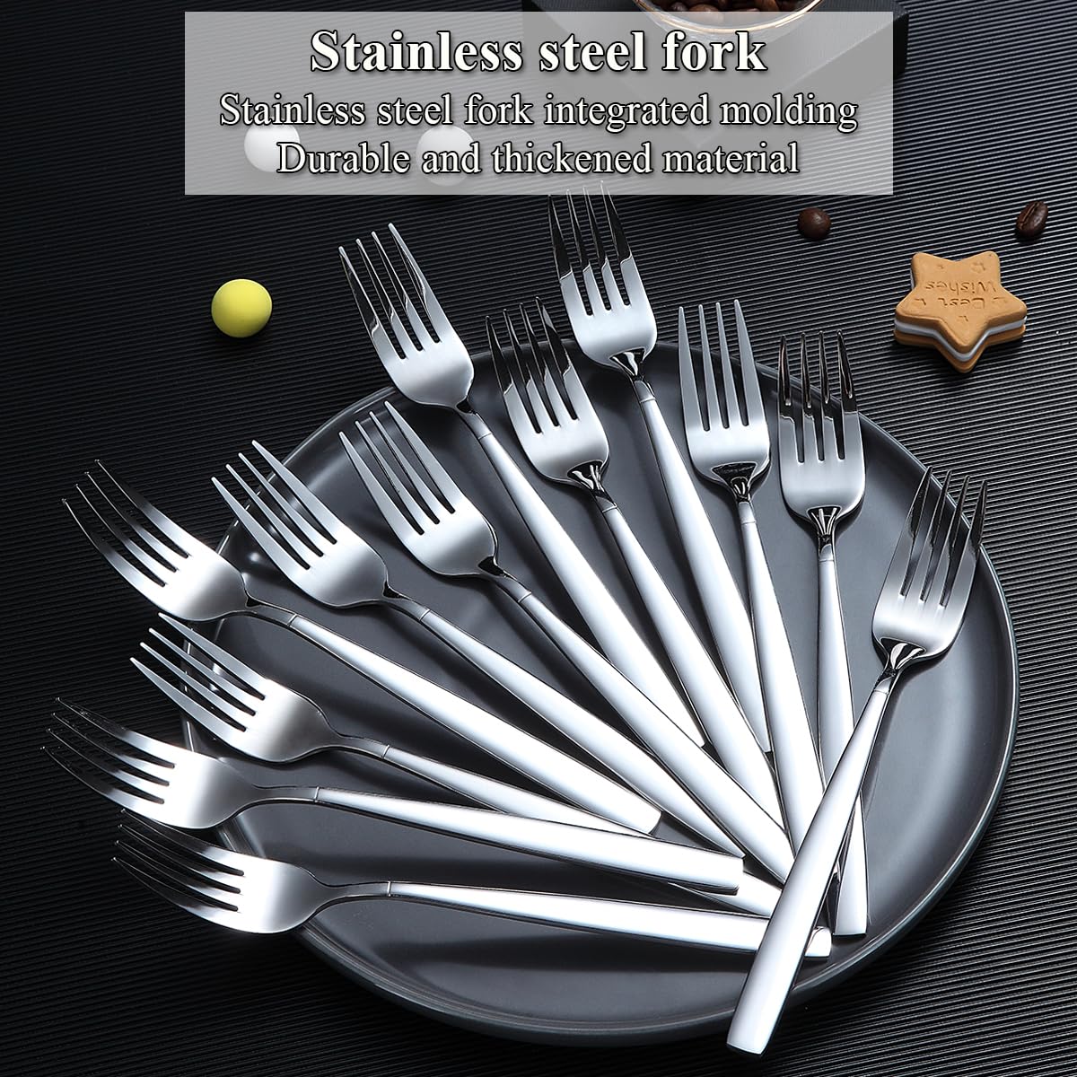 12 Fourchettes En Acier Inoxydable Kyraton - 18.3cm, Design Élégant Pour Repas Et Fêtes