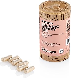 Wellnest.Store Turkey Tail Organic Mushroom (Trametes Extract) 60 Veggie Caps - Immune Support Supplement; Promotes Growth of Beneficial Bacteria in The Gut + Boosts Energy