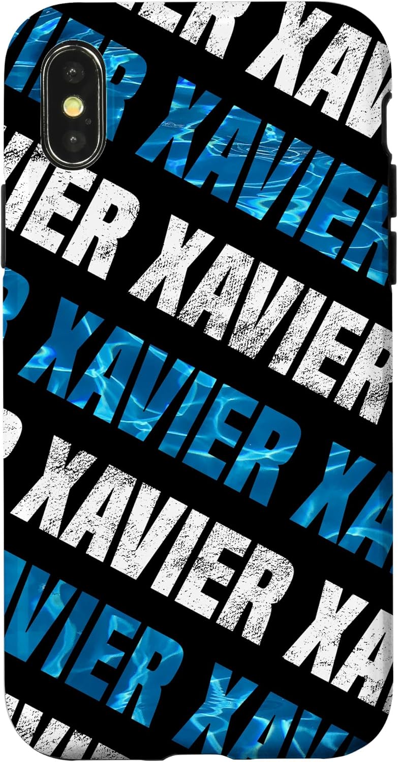 Custom Xavier Phone Cover Blue White Black Personalized Case for iPhone 13