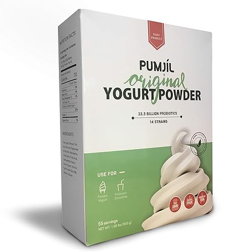 Pumjil Mezcla de helado mezcla de helado suave probiótico ideal para yogur congelado y batidos 55 porciones por caja mezcla de porción suave porción