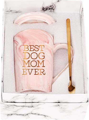 SHENDONG Taza de café con texto en inglés "Best Dog Mom Ever", taza de café novedosa para perro, mamá, madre, amantes de los perros, regalos de