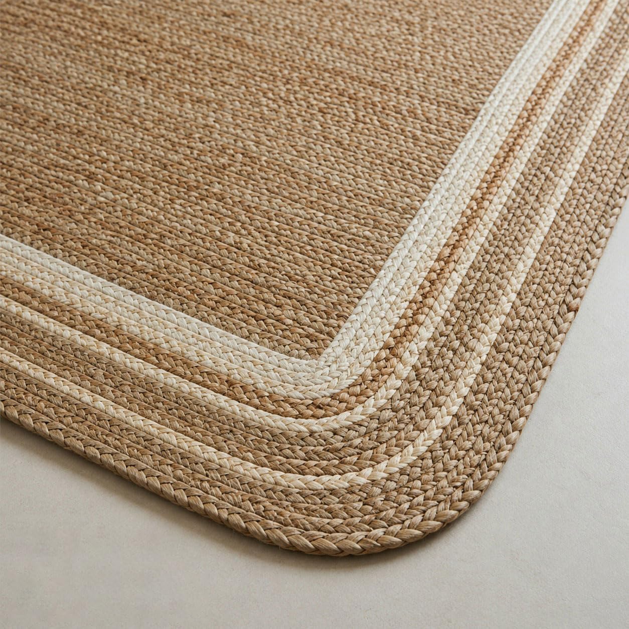 Tappeto Rettangolare in Juta Tessuto a Mano Intrecciato in Fibra Naturale