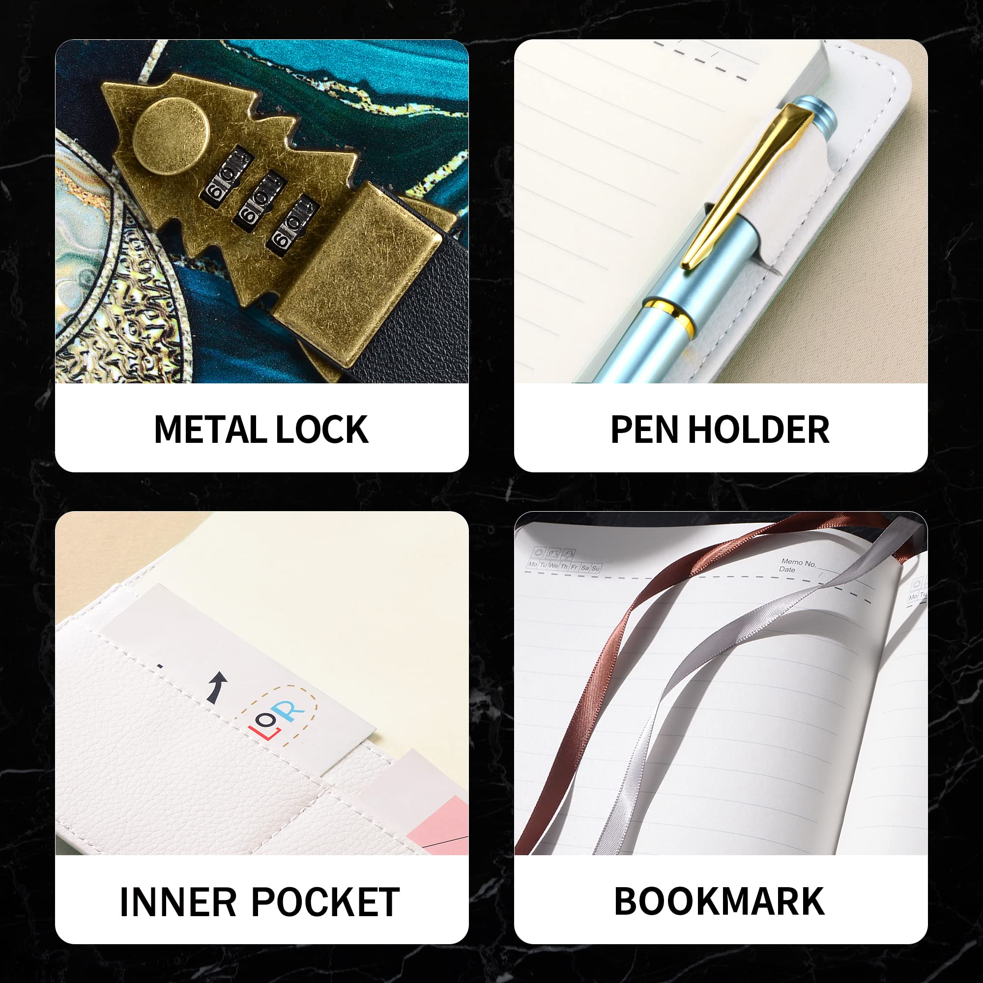 ZXHQ Diary with Lock for Girls and Women, Secret Lock Journal with