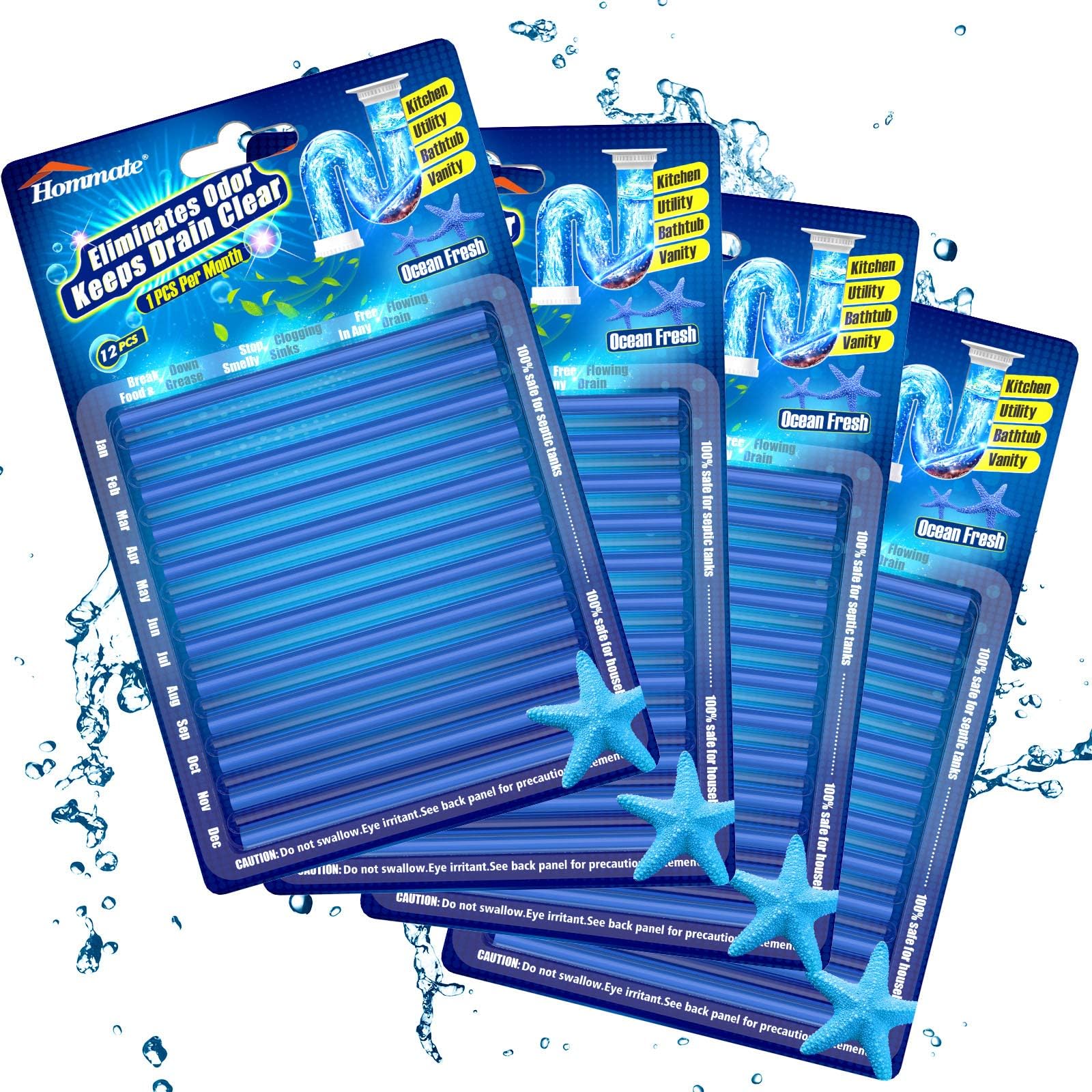 Drain Sticks Drain Cleaner Sticks Keeps Drains and Pipes Clear and Odor-free for Sink Pipe Cleaning Sticks for Drains As Seen On TV