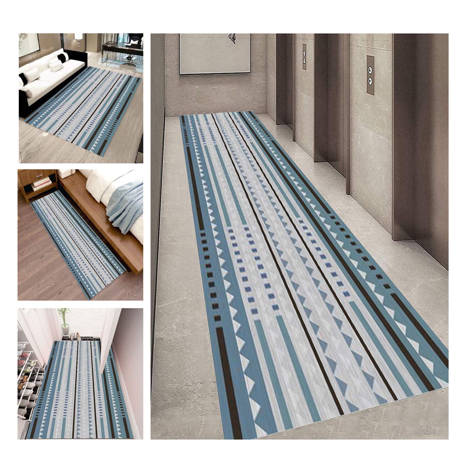 Tapis de hall mince 0.6cm ne bloque pas les portes microfibre douce cuisine