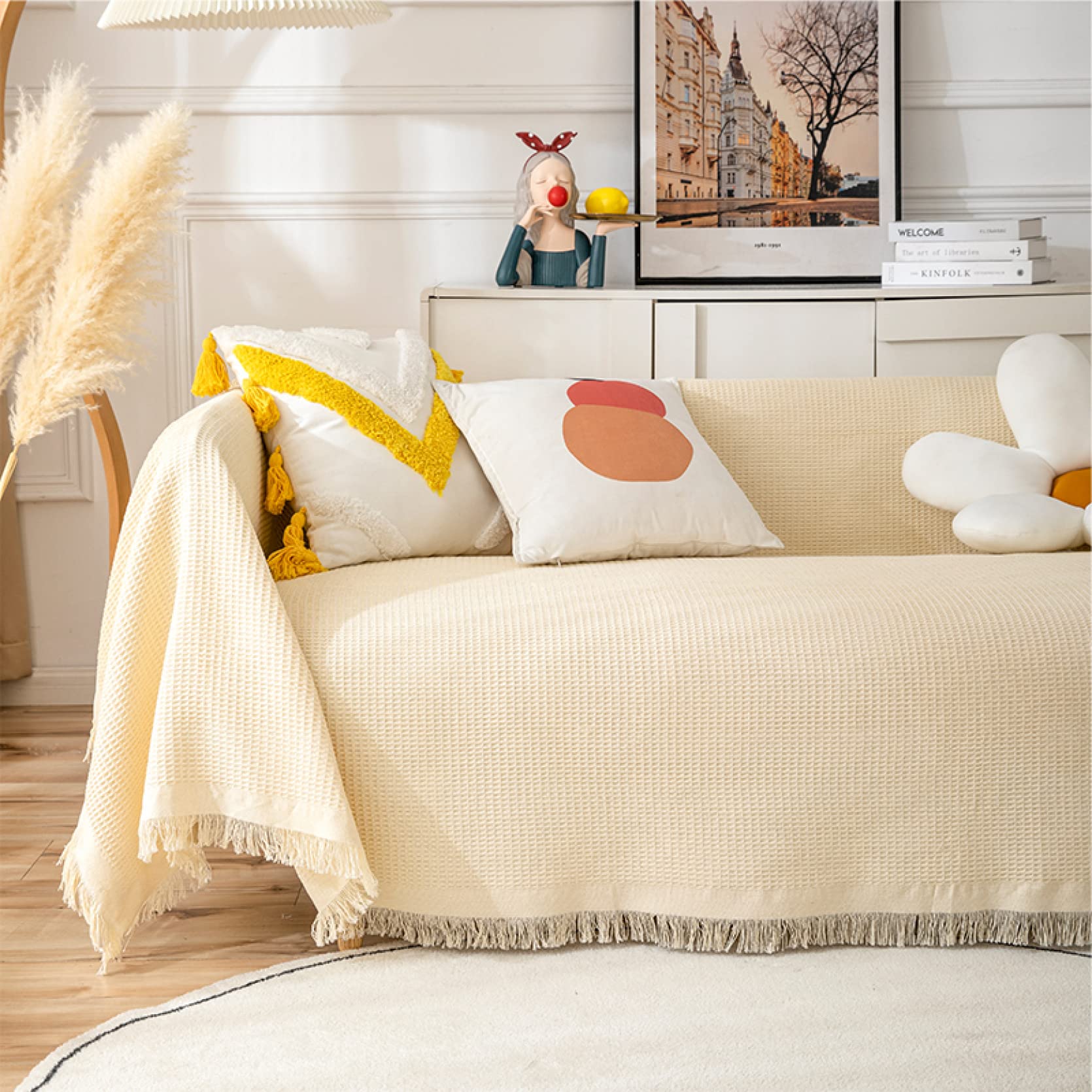 Amazon｜北欧風 綿麻 ソファーカバー NUOMK マルチカバー 長方形