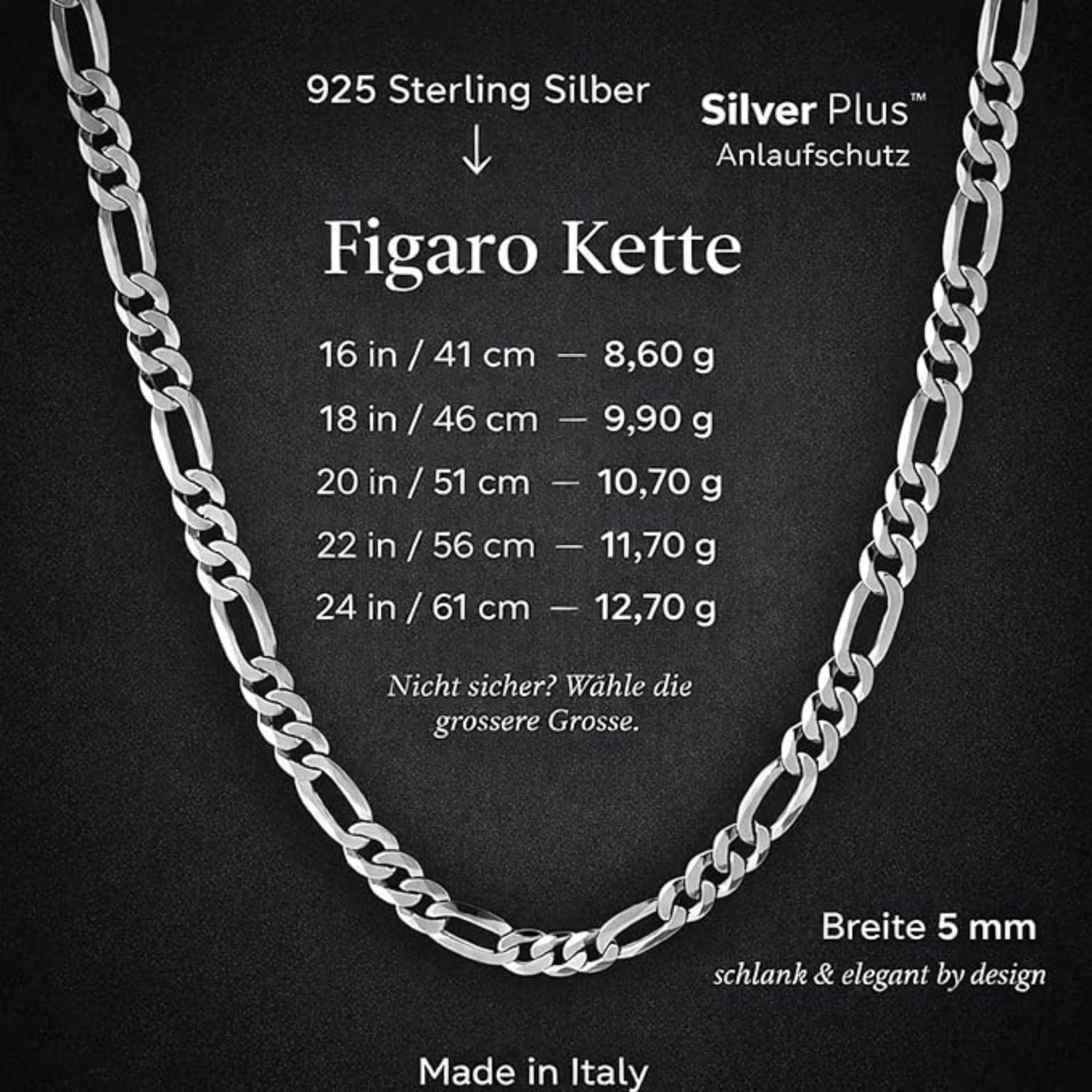 QUADRI - Kette Herren Silber | Silberkette 925 Silber - Halskette Herren