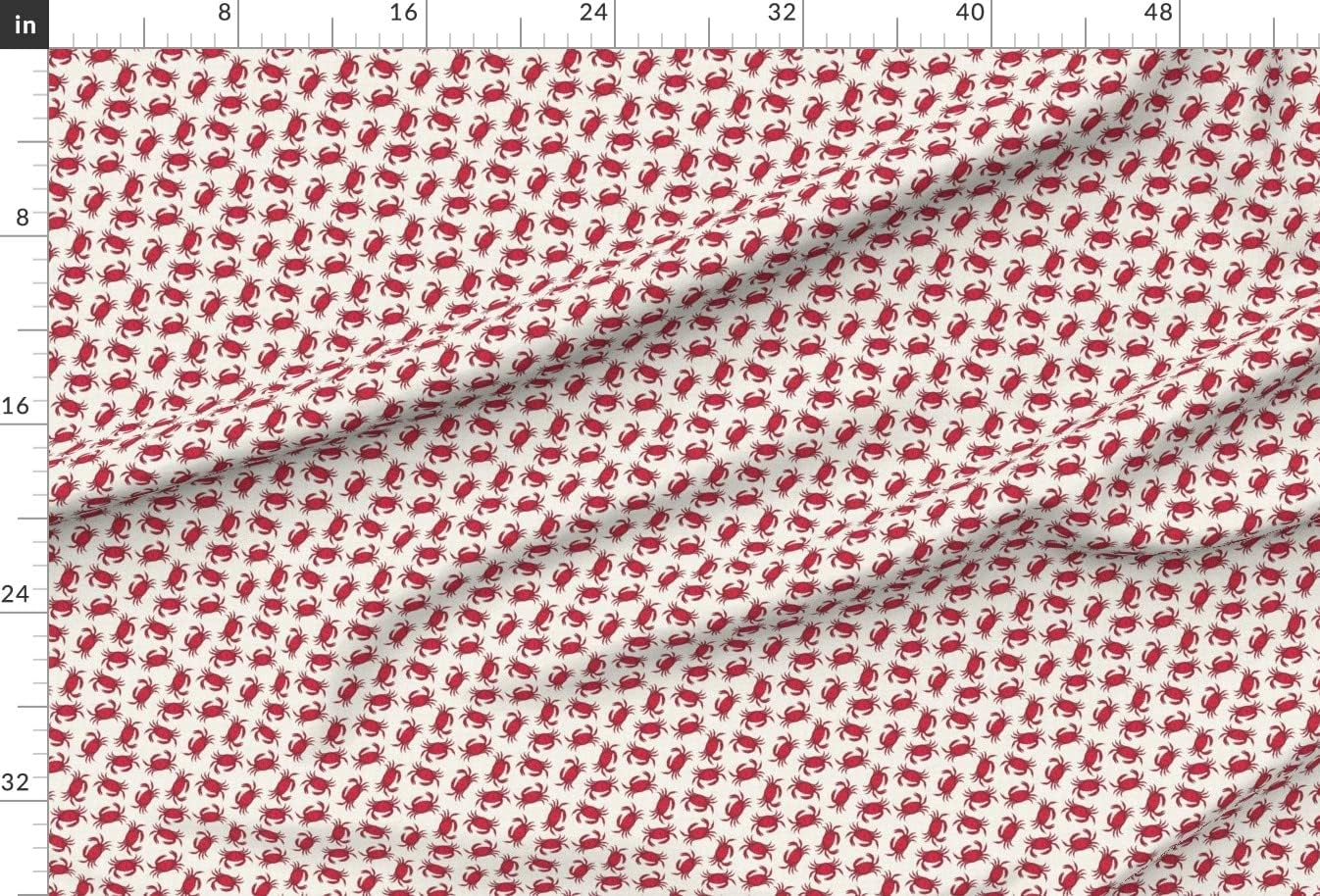 Spoonflower Fabric - Red Crab Scale Ocean Life Sea Beach Nautical Printed on Minky Fabric by The Yard - Sewing Baby Blankets Quilt Backing Plush