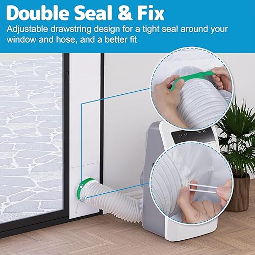 Miniatura 6 de Air Jade Kit de ventilación de puerta corredera de aire acondicionado portátil, kit de ventilación de CA para puerta corredera aislada con
