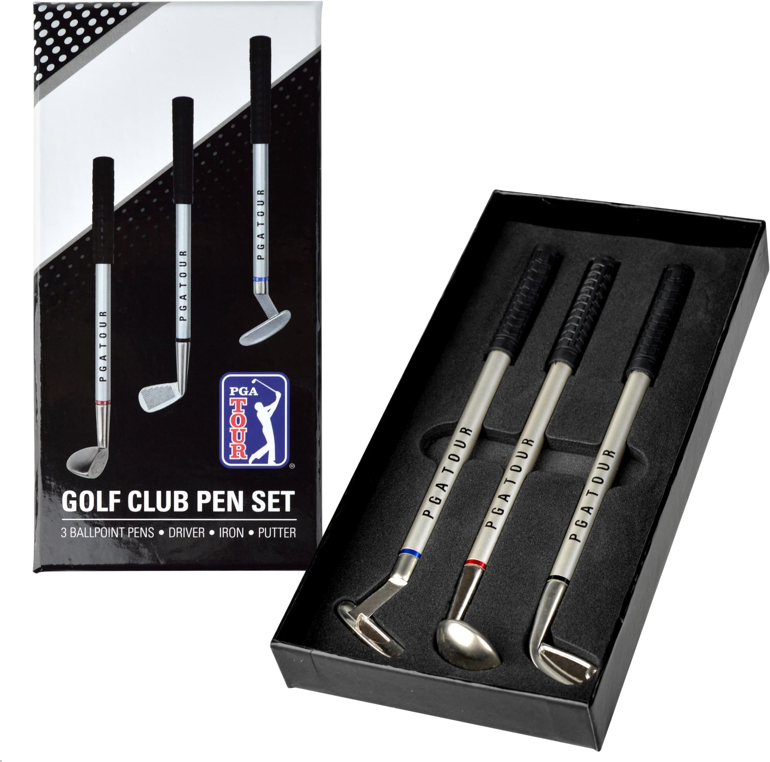 PGA Tour 3 Piece Golf Pen Gift Set, Silver