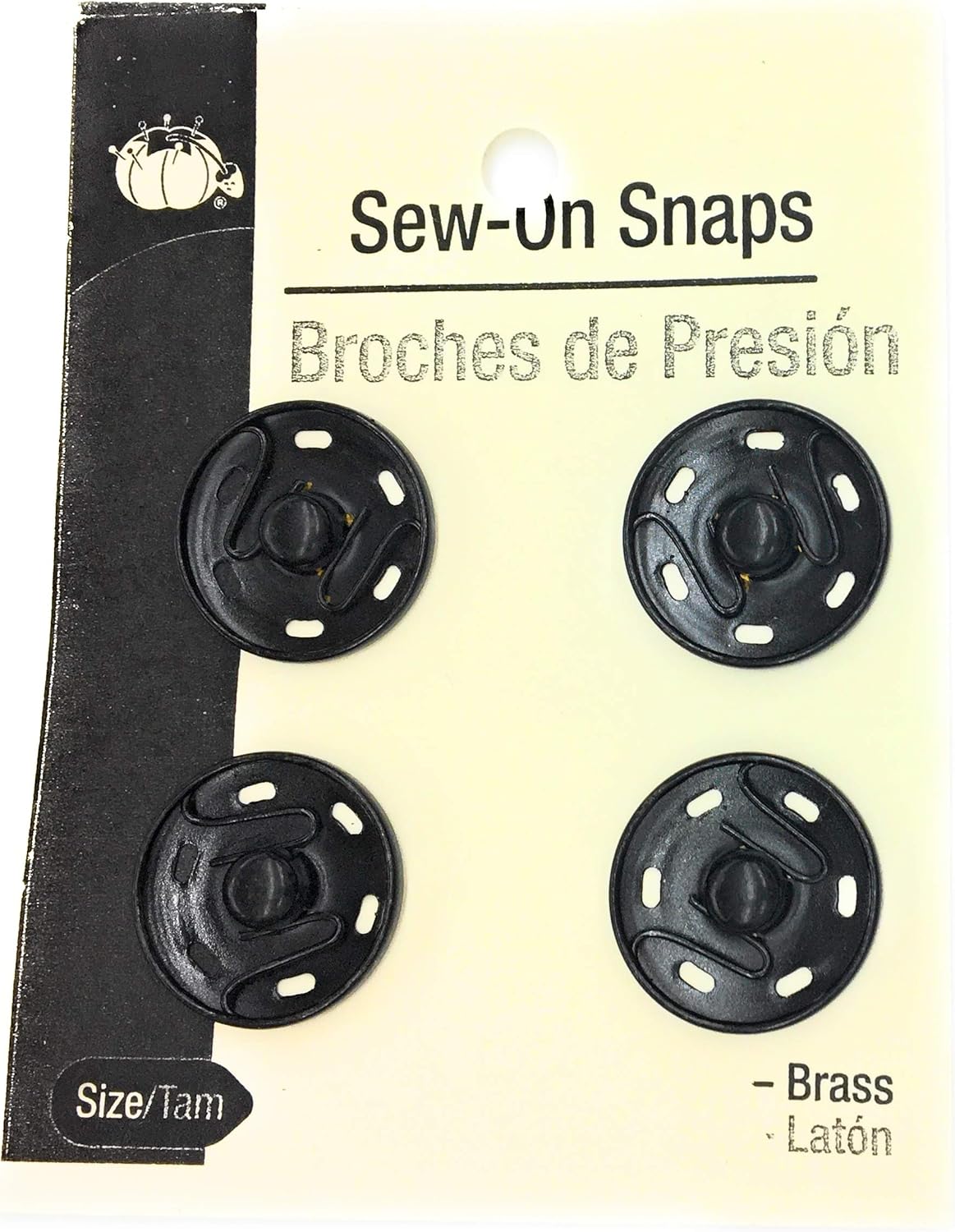 4 Large Snaps Sewon, Black 21mm 7/8" 4 Snaps,SewOn Snaps, Size 10