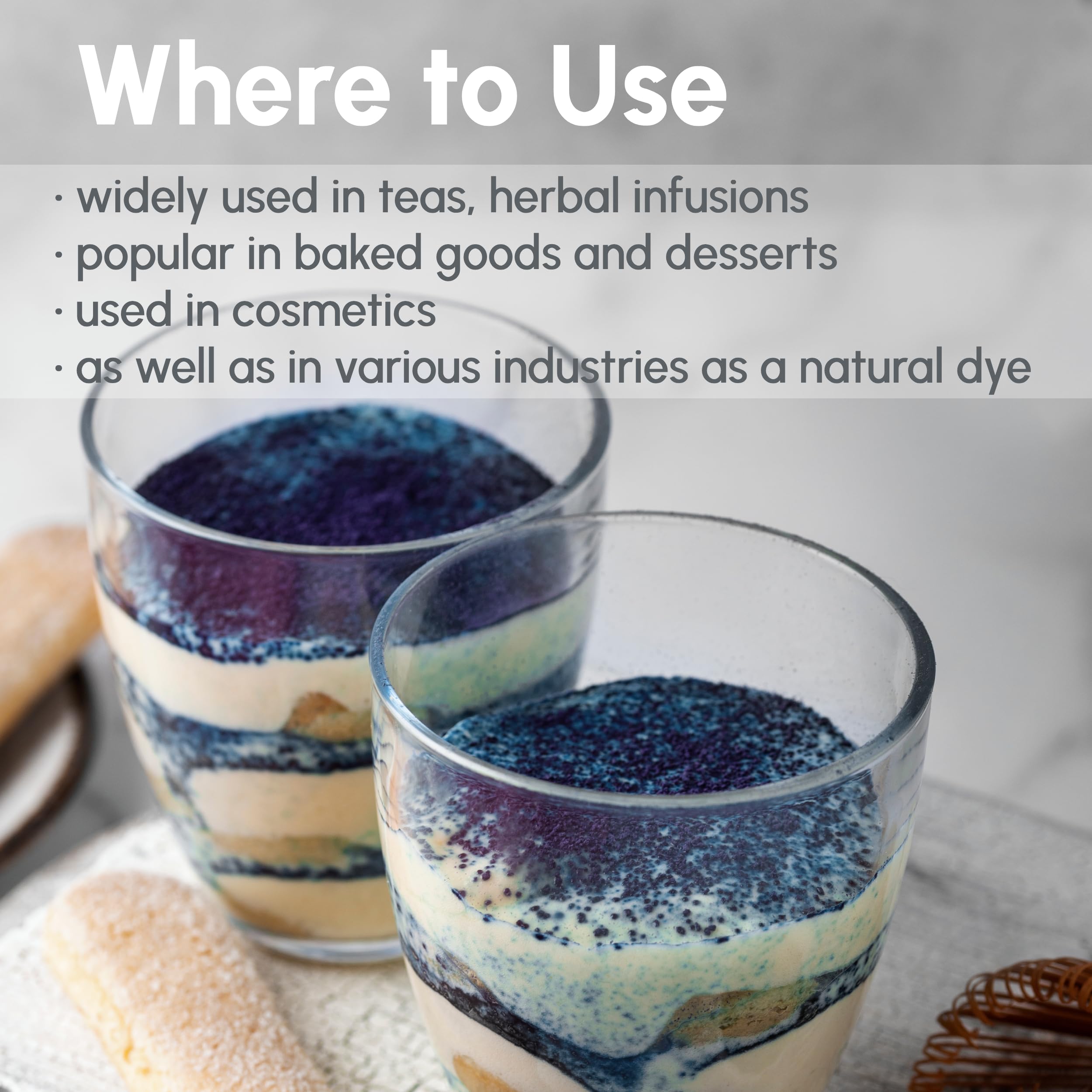 Butterfly Pea Flower Powder 4 oz - Blue Matcha Tea Food Coloring Natural Blue Source for Tea Smoothies — view 4