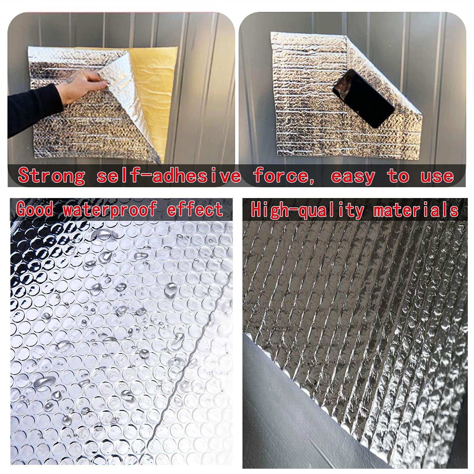 Isolante Termico Riflettente Rotolo isolante in lamina termica Pellicola isolante termoriflettente autoadesiva Foglio isolante per termosifoni a bolle da 4 mm Foglio isolante per termosifoni per sopp
