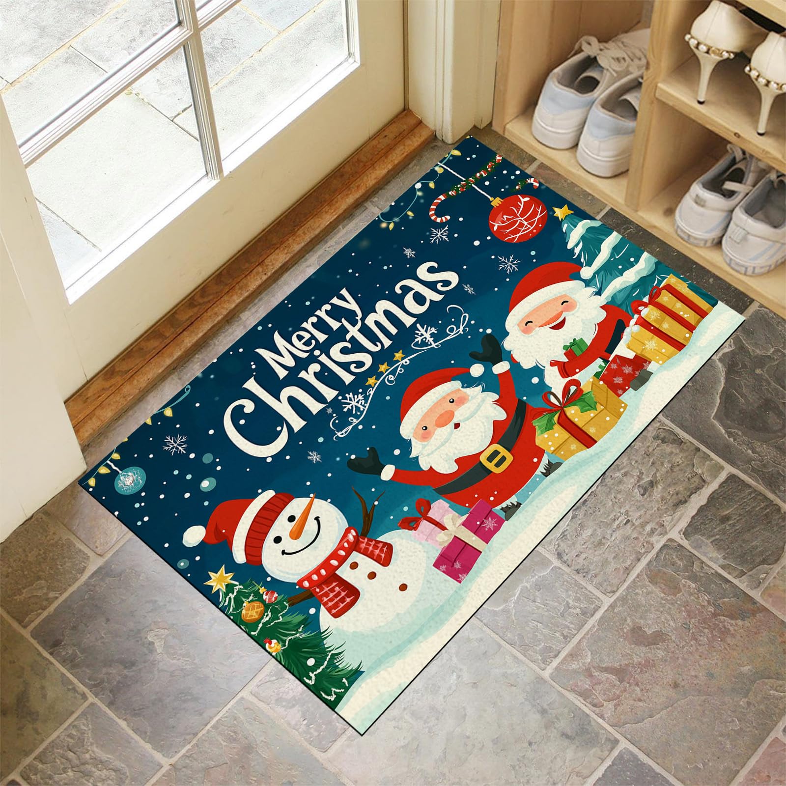 Tapis de porte extérieur 90x150cm imperméable lavable robuste et antidérapant
