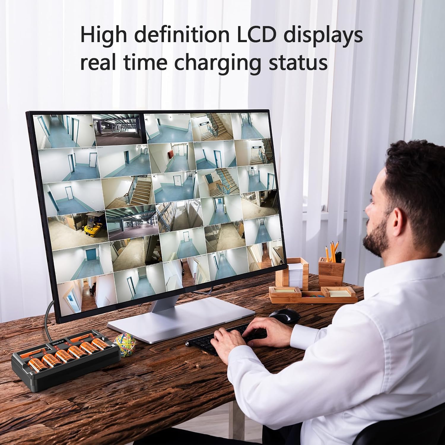 DULEX 8-Pack 3.7V 800mAH 123A Rechargeable Batteries Replacement CR123A Lithium Batteries and Charger Compatible with Arlo VMS3130 VMC3030 3200 3330 3430 3530 Cameras, Alarm System, Flashlight