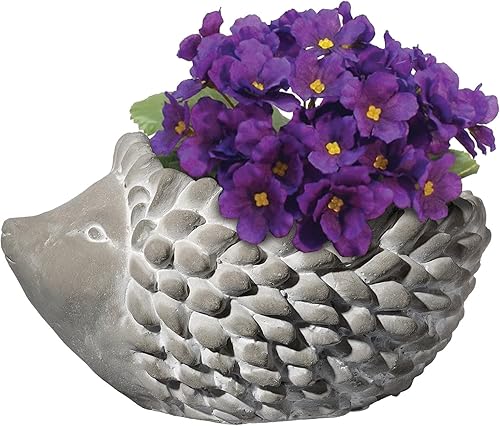 Miniatura 3 de Classic Home and Garden Cement Buddies - Macetero de rana (tamaño pequeño), color natural, Erizo, L, Natural