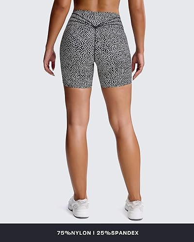 Miniatura 7 de Aoxjox Trinity Pantalones cortos de ciclismo para mujer, control de abdomen, cintura alta, para ejercicio, gimnasio, correr, yoga, de 6 pulgadas