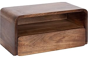 Kate and Laurel Kato Modern Wood Floating End Table with Drawer -...