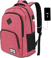YAMTION Vízálló Laptop Hátizsák 15,6/17,3 Hüvelykes Notebookokhoz, Rózsaszín, Könnyű Utazó Iskolatáska Férfiaknak és Nőknek 1