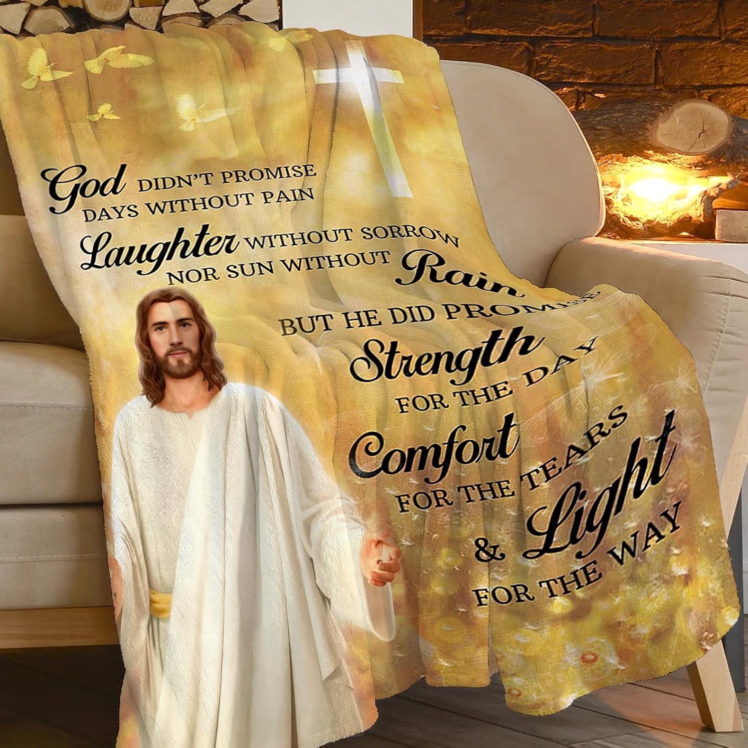 Jesus Christ Throw Blanket Christian Religious Faith