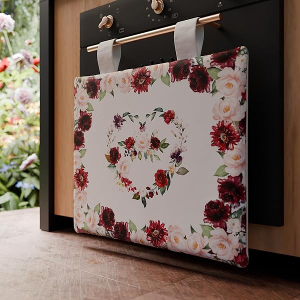 PETTI Artigiani Italiani - Accessori Tessili da Cucina, Copriforno 40x50 cm in Microfibra, Copri forno Moderno in Stampa Digitale Floreale 07, 100% Made in Italy - 2