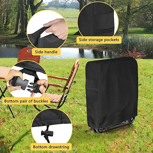 Miniatura 6 de AKEfit Funda plegable impermeable para sillas de gravedad cero para exteriores, resistente a los rayos UV, protege de la lluvia y el sol, 1 unidad