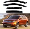 KPY Window Visor Compatible with Nissan Murano 2003-2007, 4PC Rain Guard Side Window Vent Deflectors Tape-On Style, 2003 2004 2005 2006 2007