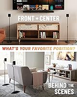 Vista 3 de ECHOGEAR Soportes universales para altavoces, altura ajustable con compatibilidad universal, funciona con Vizio, Klipsch, Bose y más, incluye