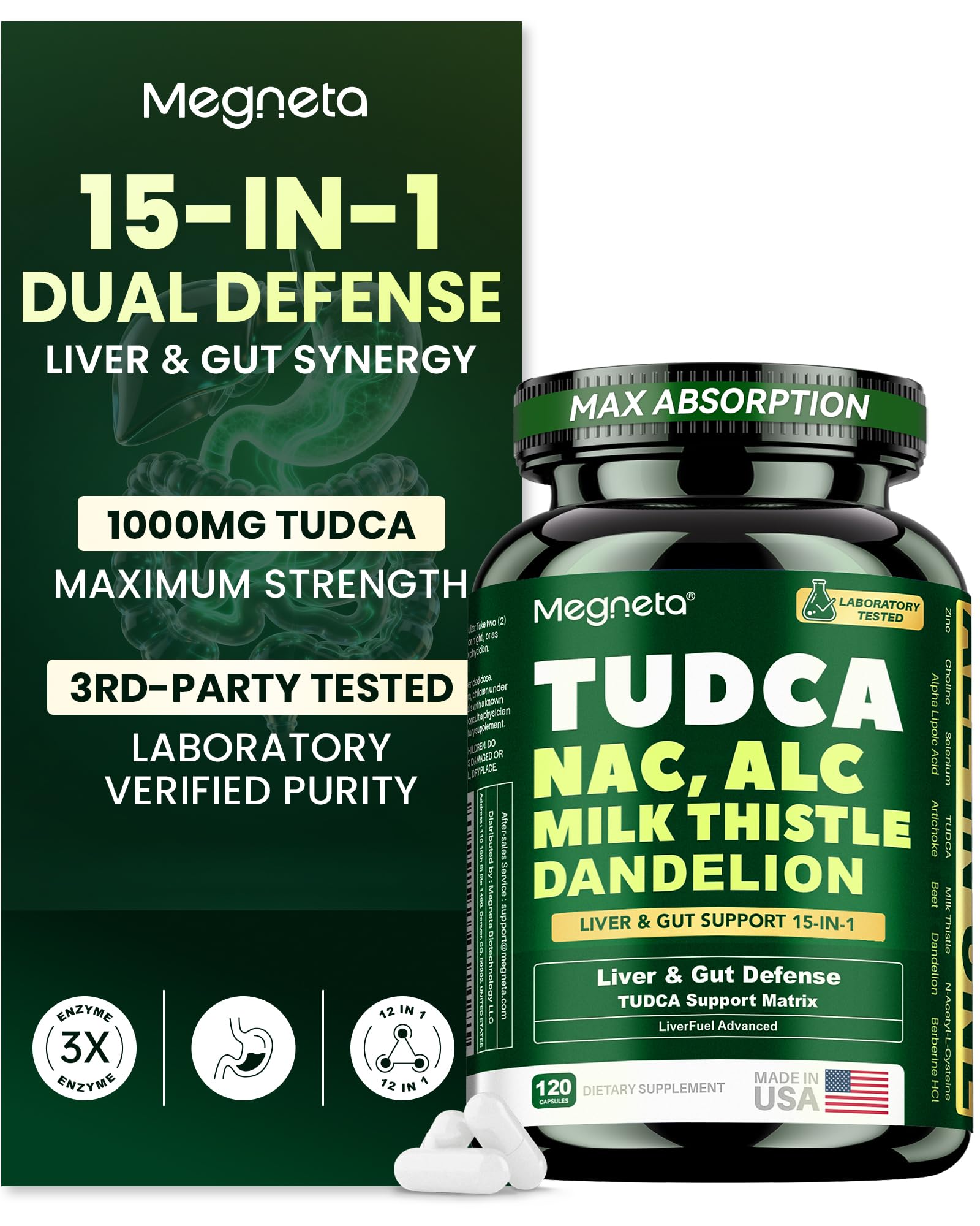 Milk Thistle 100 mg & TUDCA Supplement 1000mg, Liver Cleanse Detox & Repair