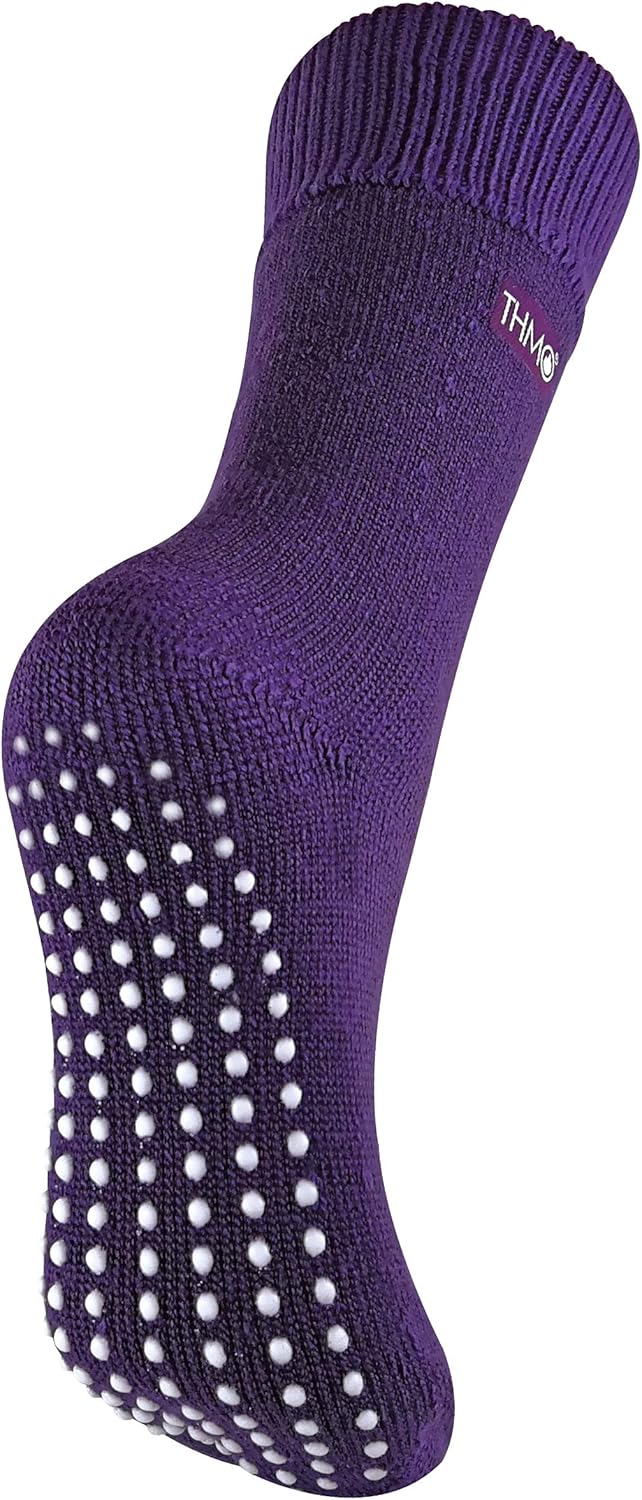 THMO - Womens Indoor Non Skid Thick Winter Thermal Slipper Socks with Grippers