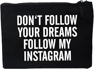 HASHTAGSTUFF Clutch da donna con scritta/varie frasi selezionabili/nero/borsa/beauty casa/borsa/borsa/beauty casa/beauty case/casual