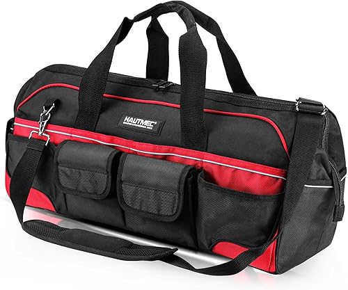 HAUTMEC HT0284 - Bolsa de herramientas profesional grande de 24 pulgadas, bolsa de herramientas de doble capa de tela de doble capa resistente con