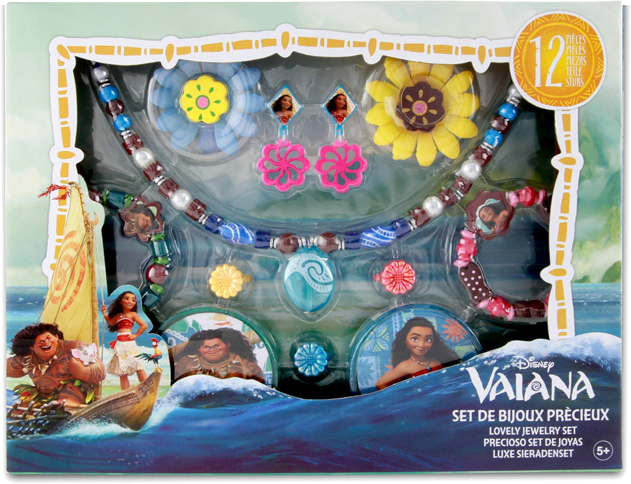 Taldec – Wooden Jewelry Box – Disney t17700 Vaiana – 12 Pieces