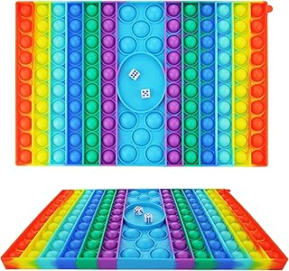 Big Pop Game Board Toy,Sensory Toy,Super Large Bubble Rainbow Chess Board Push Rainbow Bubble Popper Educational Toy for P...
