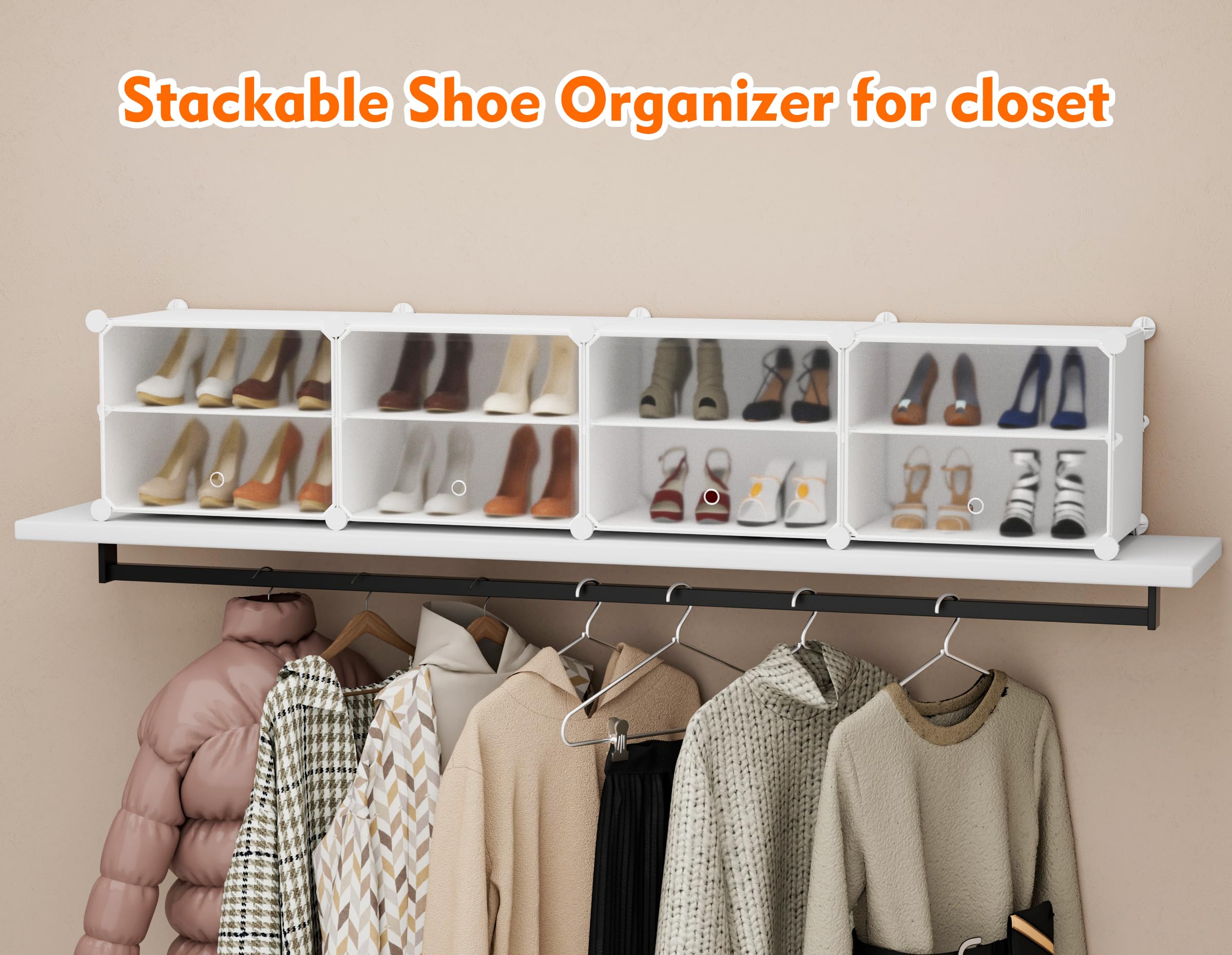 HOMIDEC Shoe Organizer for Closet 4Tiers Shoe Storage 16Pairs